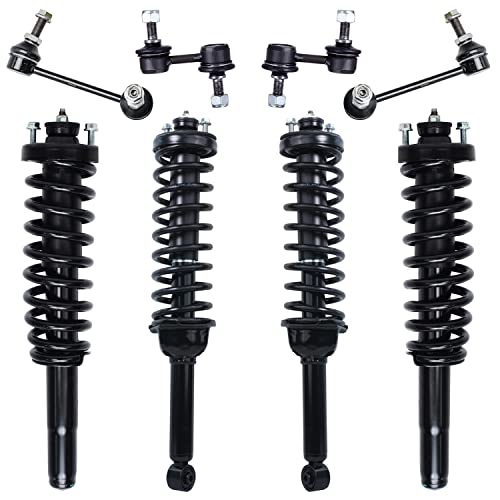 Image of Detroit Axle - Struts Sway Bars for 1997-2001 Honda CR-V 1998 1999 2000, 4 Complete Ready Struts, 4 Stabilizer Sway Bar End Links, Front and Rear Replacement