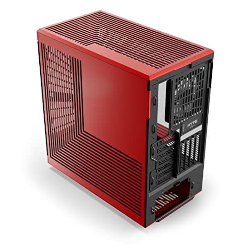 Image of Hyte Y40 Modern Aesthetic Panoramic Tempered Glass Mid-Tower ATX Computer Gaming Case with PCIE 4.0 Riser Cable Included, Red (CS-HYTE-Y40-BR)