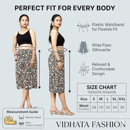 Image of Viscose Rayon Flared Printed Plazzo Palazzo Pants, Loose /Relaxed Fit Regular, Office Wear, Casual Wear Comfortable, Trouser Pants for Girls & Women Black Kerri Design (S to 3XL Size)