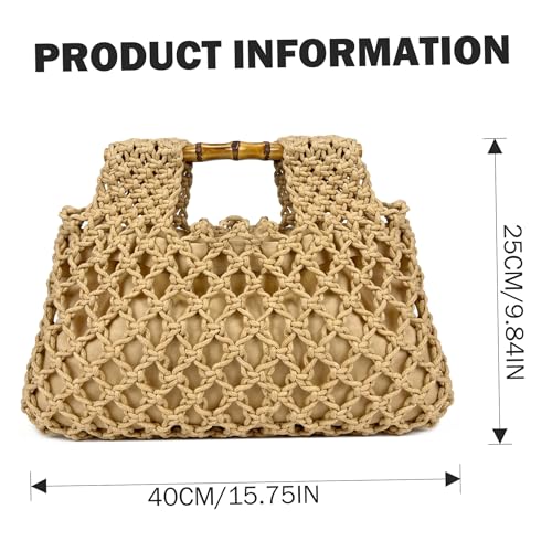 Sac à main avec poignée en bambou spacieux et robuste - 2