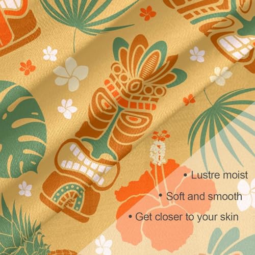 susiyo 35" Square Silk Scarf Exotic Tiki Silk Like Head Scarf Lightweight Bandana Sleeping Hair Wrapping for Women3
