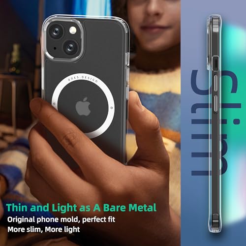Image of ONES for iPhone 13 Case, Translucent Matte Magnetic Phone Case Compatible with Magsafe, Military-Grade Shockproof Cover, Anti-Yellowing Hard Slim Protective Matte Case for iPhone 13