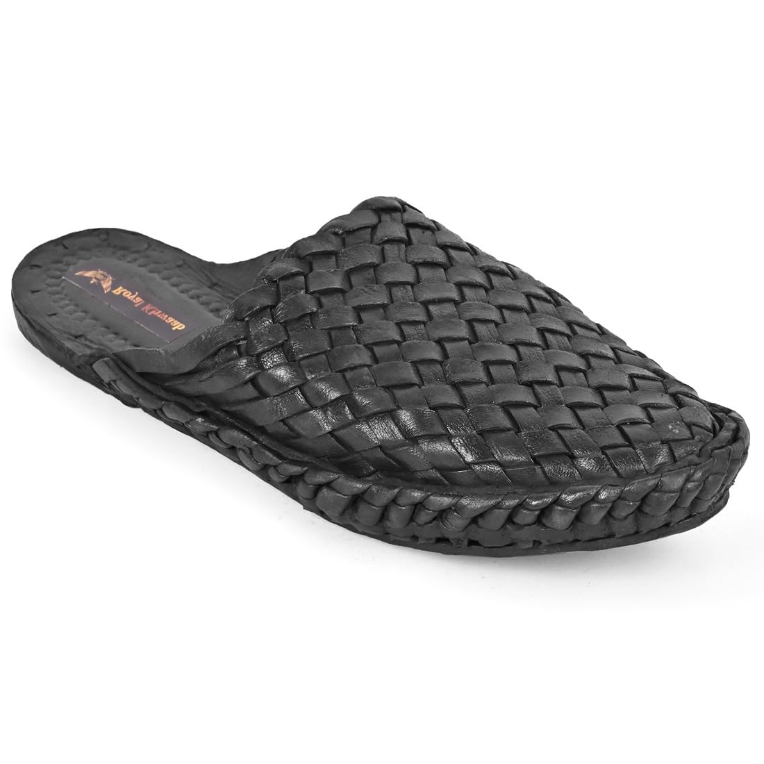 Royal Khwaab Men's Leather Pull-On Kolhapuri Chappal Brown