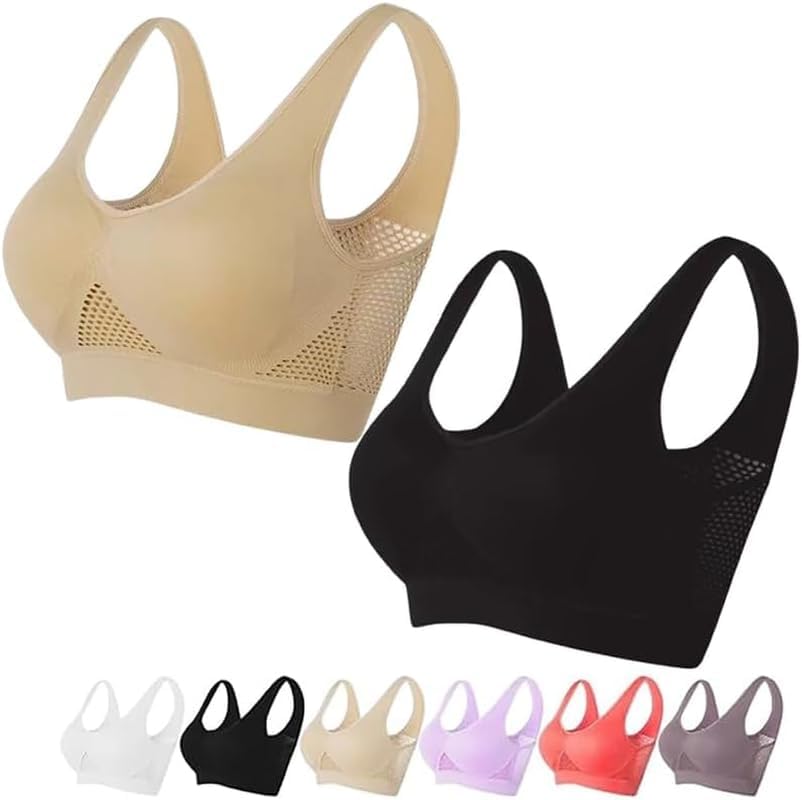 Breathable Cool Liftup Air Bra 2025 2Pack New Large Size Air Bra Breathable and Comfortable Mesh