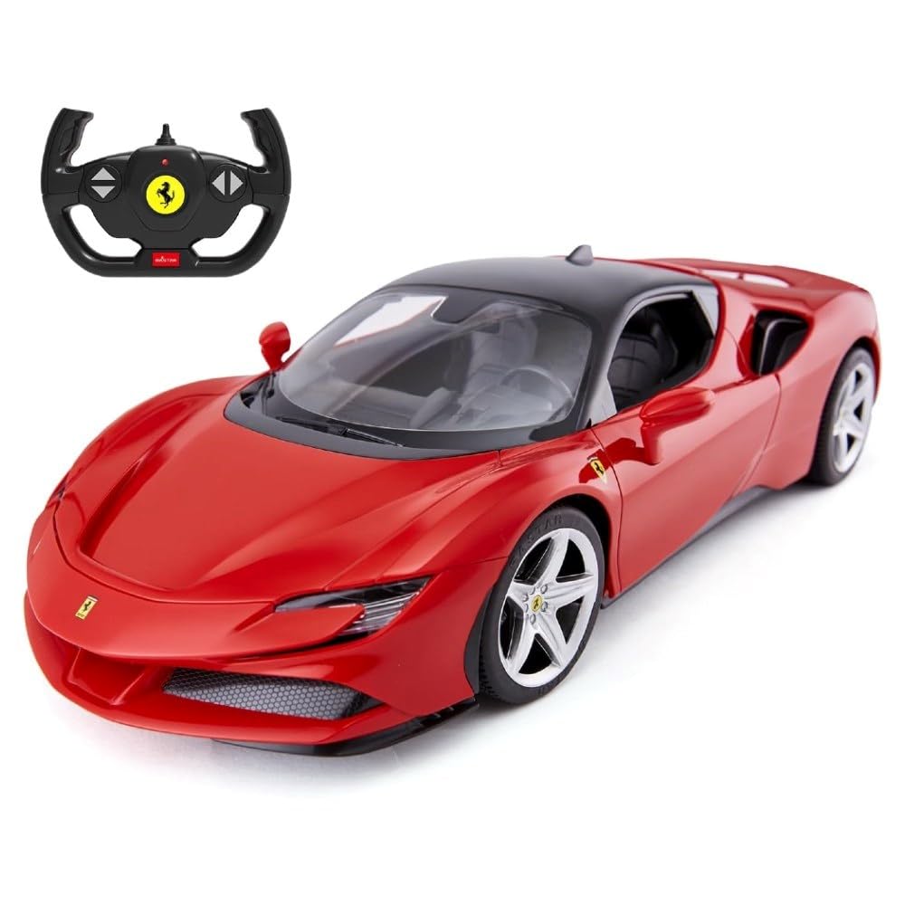 Interaktywny Pojazd Autko Ferrari SF90 Czerwony Model 1:14 Rastar Samochód Zdalnie Sterowany Pilot dla Dzieci Chłopców