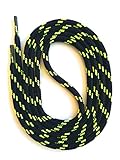  SNORS Schnürsenkel rund SCHWARZ NEONGELB 120cm Ø5mm, Sicherheitssenkel für Arbeitsschuhe & Wanderschuhe - sehr reißfest, waschbar, Schuhband
