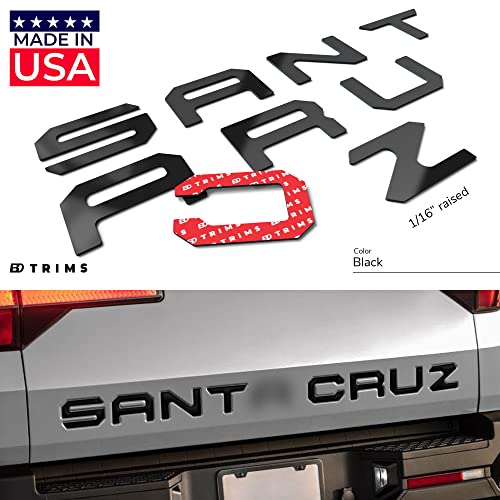 Bdtrims Tailgate Raised Letters Intended For 2022-2023 Hyundai Santa Cruz (Glossy Black) #TOP1