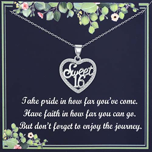FUSTMW Sweet 16 Necklace Gifts 16th Birthday Gifts Sweet 16 Jewelry 16 Year Old Birthday Gifts