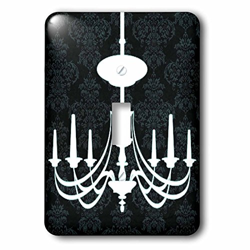 Interrupteur à bascule simple lustre blanc et damas noir - 2
