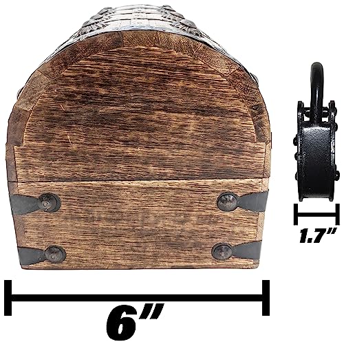 Sciencepurchase 78PIRLOC Pirate'S Treasure Chest (8 Inch X 6 Inch X 6") Wooden Nautical Jewelry Box thumb #3