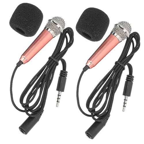Holibanna 2Pcs Portable Mini Microphone for Phone Tablet and Laptop Adorable Microphones for Vocals Recording and Live Streaming Lightweight and Compact Design