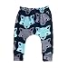 puseky Infant Baby Boy Girl Animal Wolf Print Harem Pants Long Crawling Trousers (6-12 Months, Dark Blue)