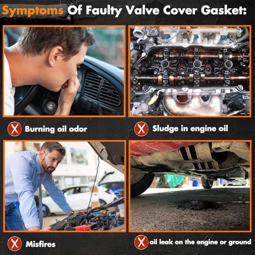 Image of Engine Valve Cover Gasket Set VS50542R Compatible with Toyota Chevrolet Pontiac 00-08 Corolla,03-08 Matrix,00-05 Celica,03-08 Vibe,00-02 Prizm,1.8L /1794CC