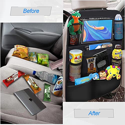 Hanemia 2Pack Car Seat Back Organizer, Kick Mats Backseat Car Storage With Touch Screen Tablet Holder, Waterproof Car Back Seat Protector For Kids, Vehicle Back Seat Organizer For Travel Accessories #TOP5
