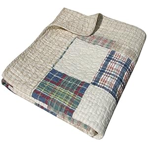 Greenland Home Oxford 100 Cotton Throw Blanket Tan 50 x 60 in