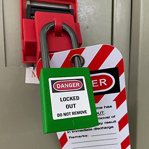 Image of Lockout Tagout Locks Safety Padlock Loto Locks Keyed Alike PA Lock Out Tag Out Steel Shackle Small Luggage Padlocks White 2PCS