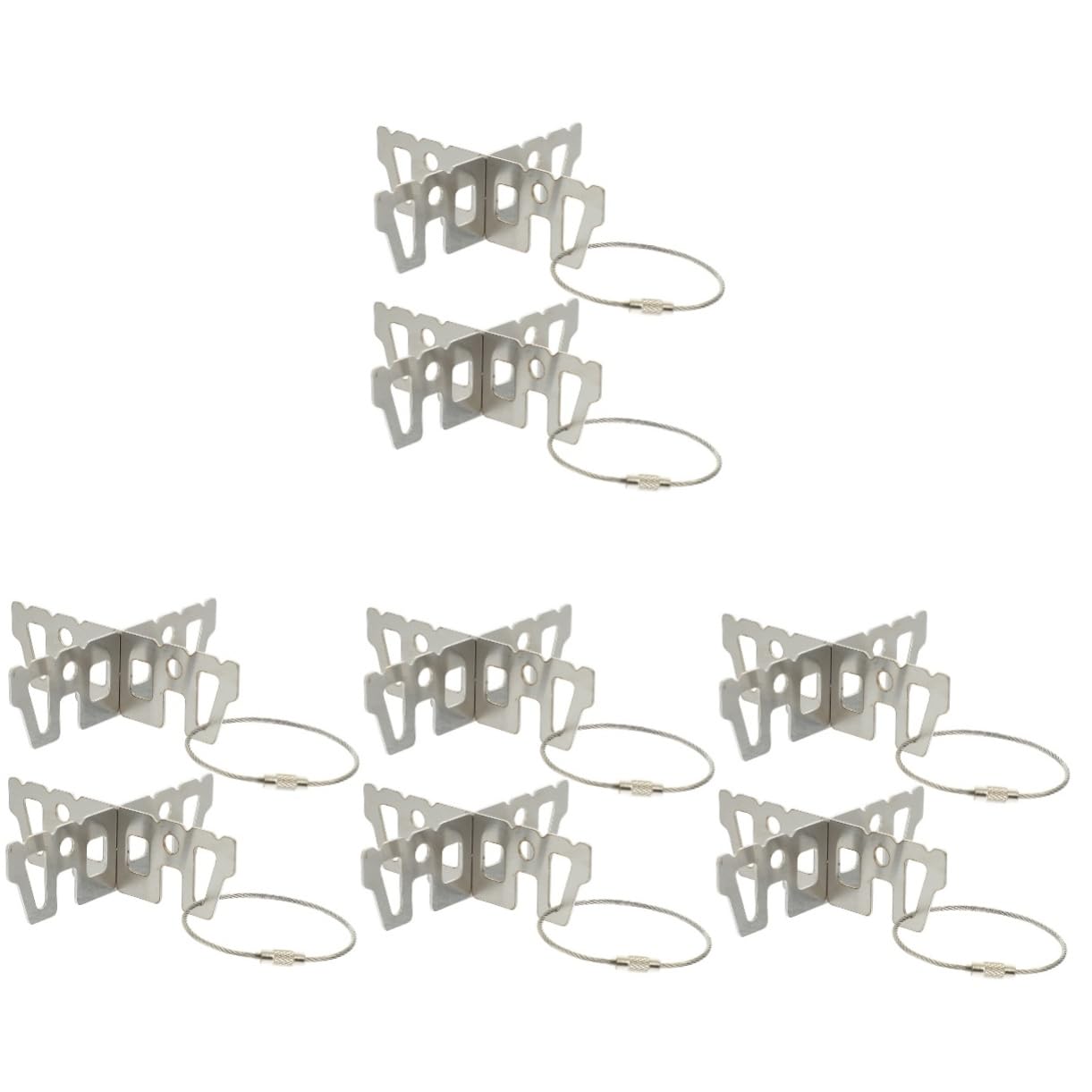 BESPORTBLE 4sets Edelstahl Camping Herd Stand Unterstützung Halterung Für Alkohol Solide Reise Getriebe 2 Stücke * 4