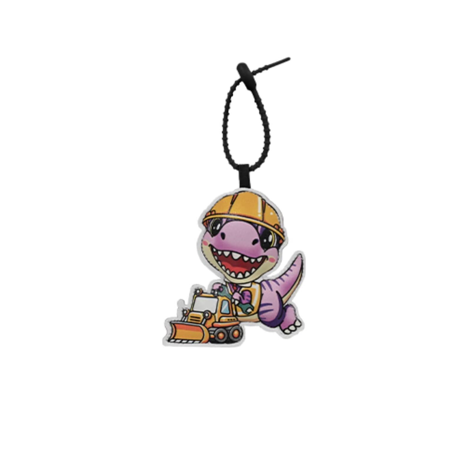 Zaino per bambini a forma di cartone animato per libri scolastici con borsa per il pranzo, astuccio per matite, custodia per bottiglie, portachiavi con ciondolo, set, Dinosauro cartone