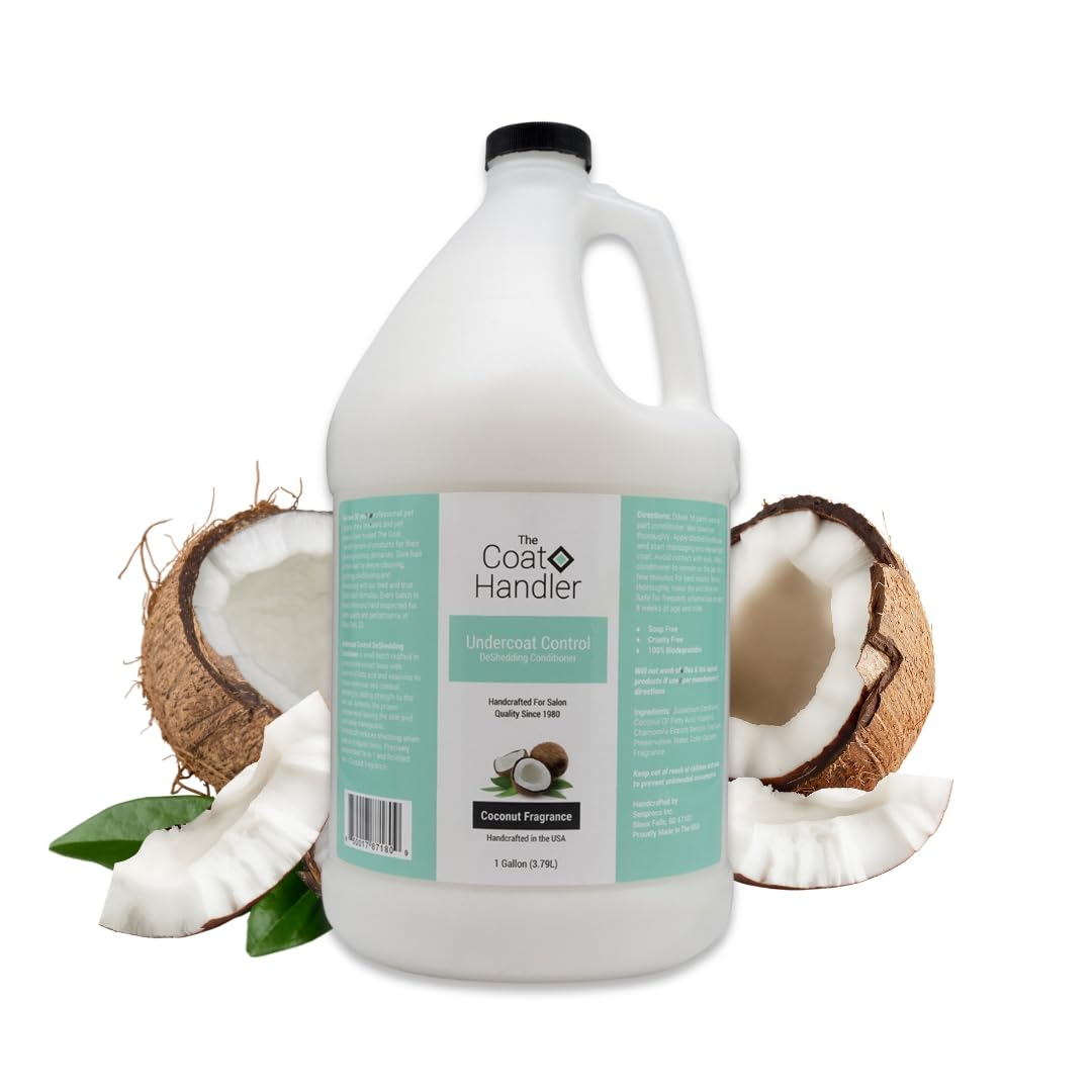Undercoat Control Deshedding Dog Conditioner Coconut Milk Fragrance, 1 Gallon - Combats and Reduces Shedding, Undercoat Removal, Fights Excessive Hair Shed, Omega 3 and 6 Rich