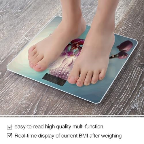 Báscula digital de baño con pantalla LED clara y vidrio templado miniatura 5