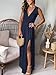 Women's Deep V-Neck Maxi Dress Sexy Side Slit Party Club Long Dresses Summer Beach Sundress for Women 2025 Navy Blue