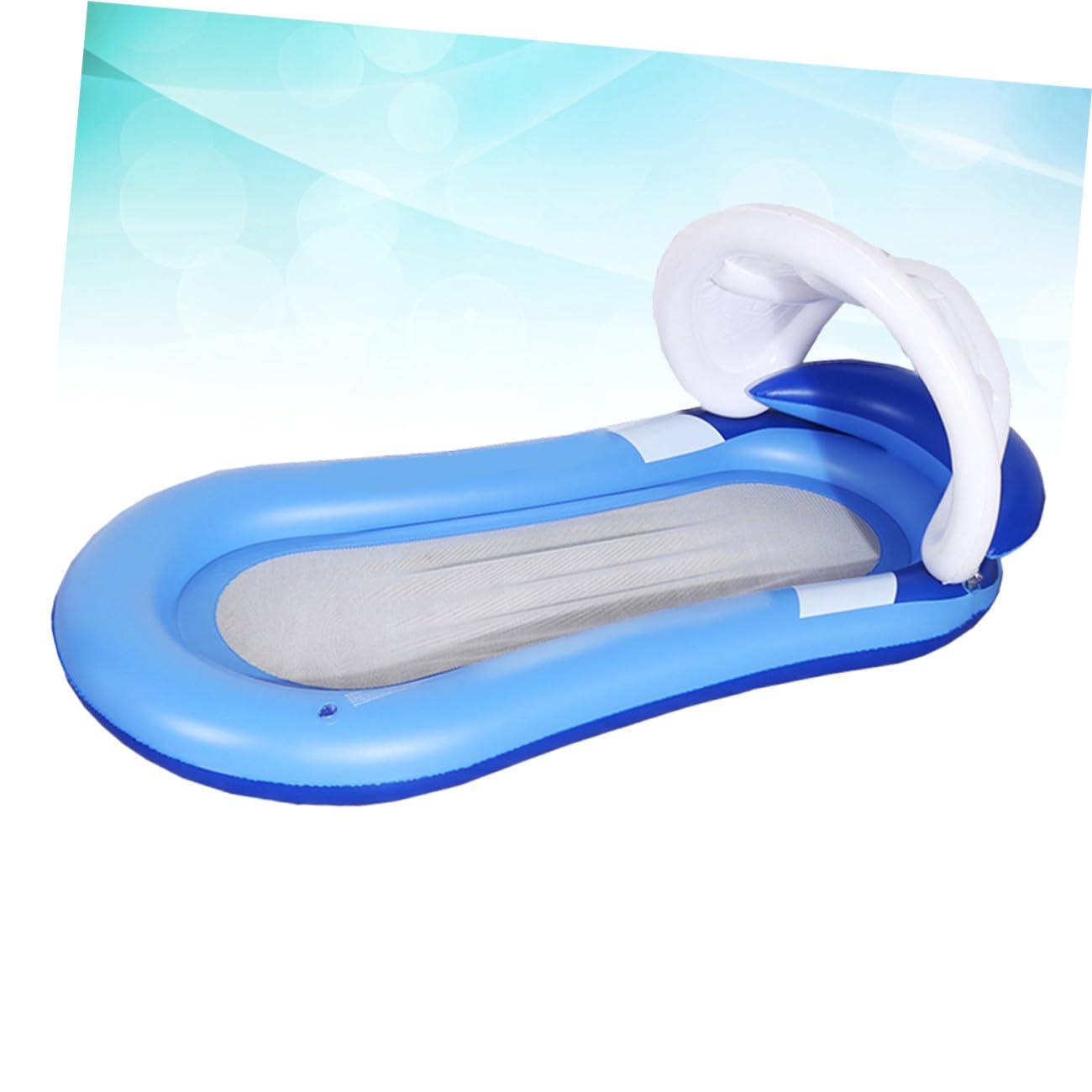 Amaca Galleggiante Gonfiabile con Parasole Staccabile per Adulti Blu
