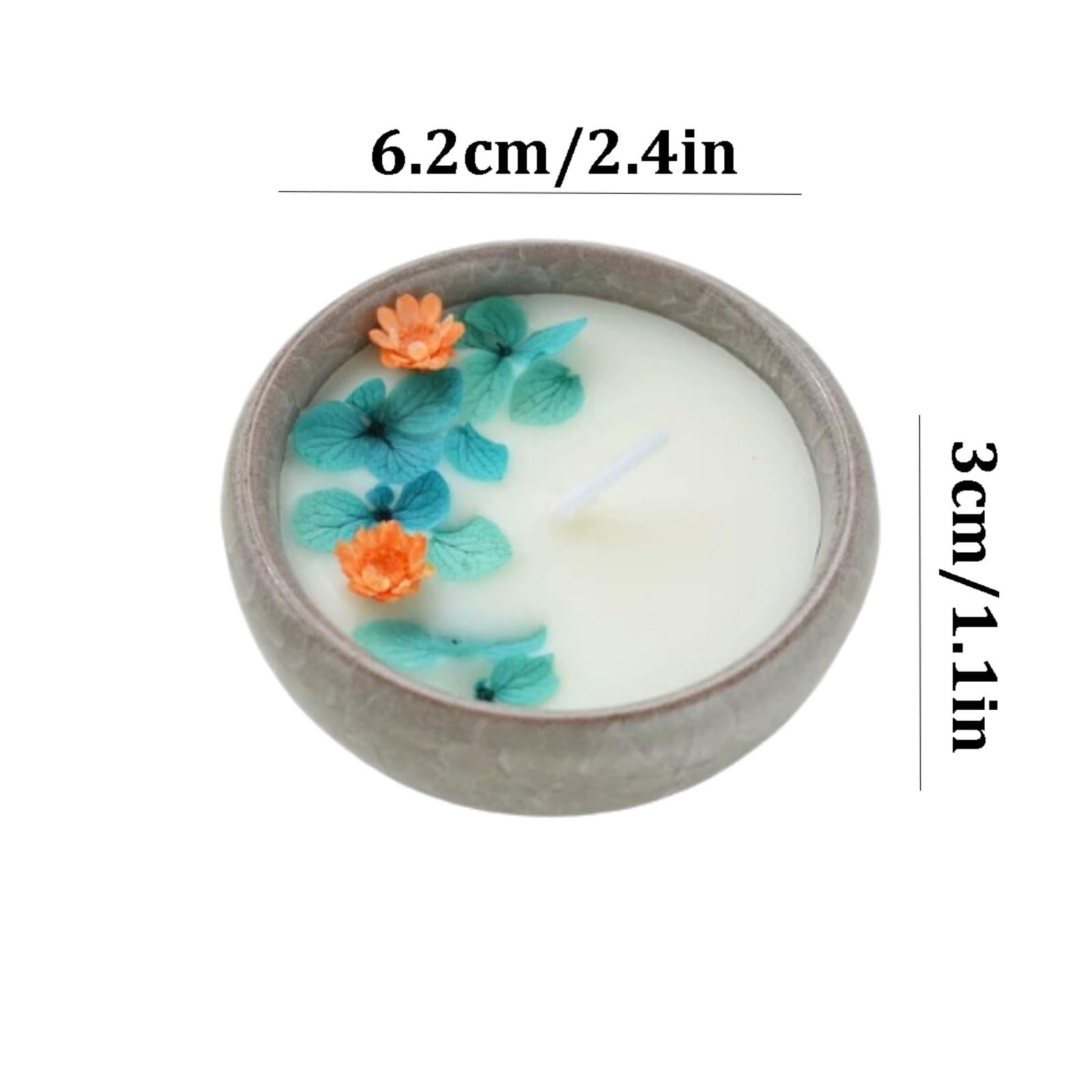 Exquisito 4 velas de cerámica hechas con ghee vegetal natural y vela perfumada reutilizable redonda con mecha de algodón meloso