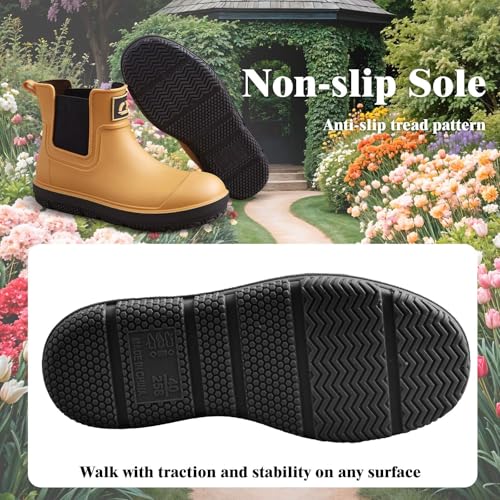 Ankle Rain Boots Men Women Waterproof Deck Boots Anti-Slip Rubber Chelsea Garden Work Shoes Short Mud Booties Fishing Farming Camping4