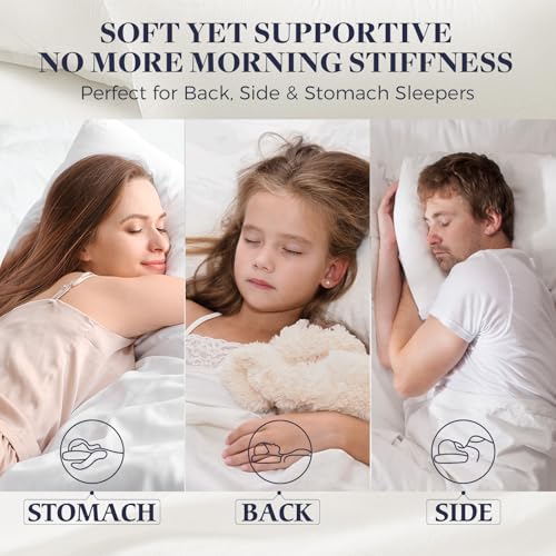 Basic Beyond Standard Size Pillows for Sleeping - Soft Down Alternative Pillows Luxury Hotel Collection Bed Pillows Set of 2, Grey, 20x26 Inches by Basic Beyond - Image 6