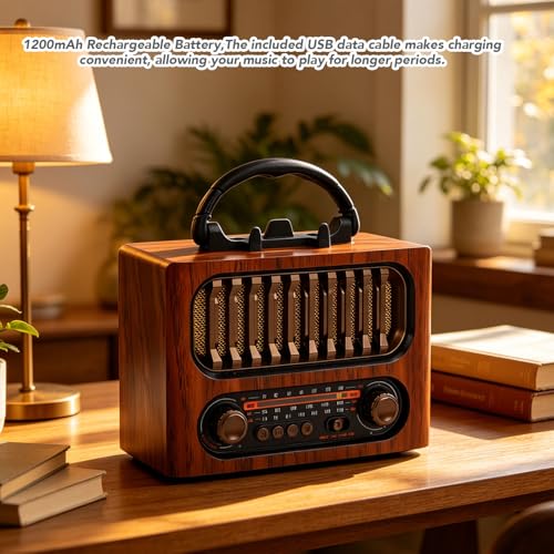 Radio retro Bluetooth Zopsc altavoz vintage portátil miniatura 2