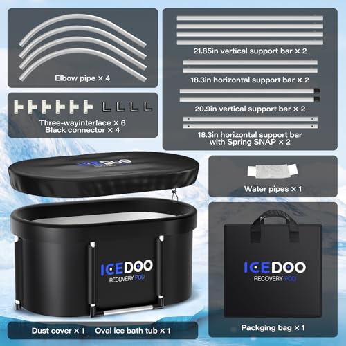 New Upgrade XL 139-Gallon Oval Ice Bath Tub - 6 Layered Portable Bathtub, Drop-In Bathtubs Foldable with Cover Cold Plunge Tub for Athletes, Home Gym, Outdoor Recovery Use.
