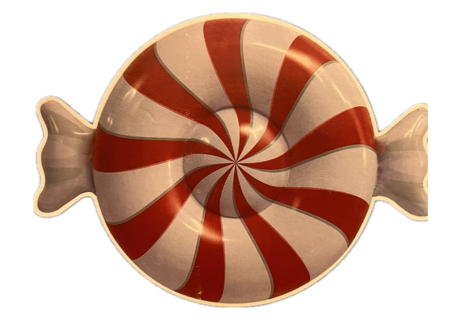 Inflatable Peppermint Holiday Christmas Candy Float Red and White Striped Pool Float 3.9 Ft Long Single Person Pool Lounger with Repair Patch