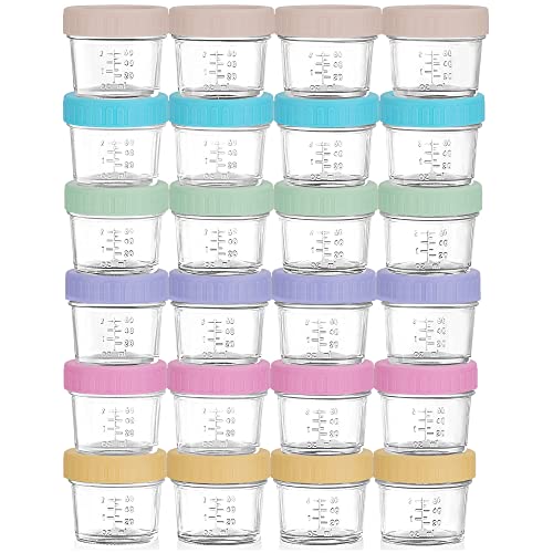 Willdan 24-Pack Glass Baby Food Storage Containers - 4 Oz Baby Food Storage Jars With Lids, Baby Food Maker, Microwave, Dishwasher & Freezer Safe #TOP5