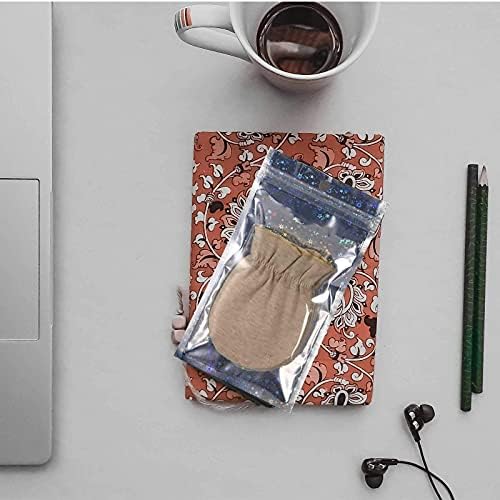 50 PCS Holographic Packaging Bags, Wax Melt Bags Sweet Packaging Jewellery Mylar Bags Foil Pouch Bags Self Sealing Storage Bags Mylar Pouches Foil Ziplock Bags Cookie Bags for Candy Food (7*10cm)