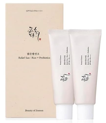 Relief Sun Set de arroz + probióticos (1.7 fl oz*2ea) Paquete de 2 Protector solar facial SPF 50+ PA++