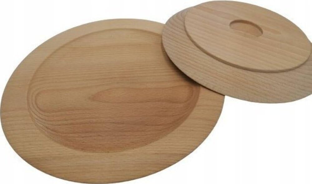 Wooden World - Un set di piatti decorativi in ​​legno per servire cibi e antipasti - 25 cm & 30 cm