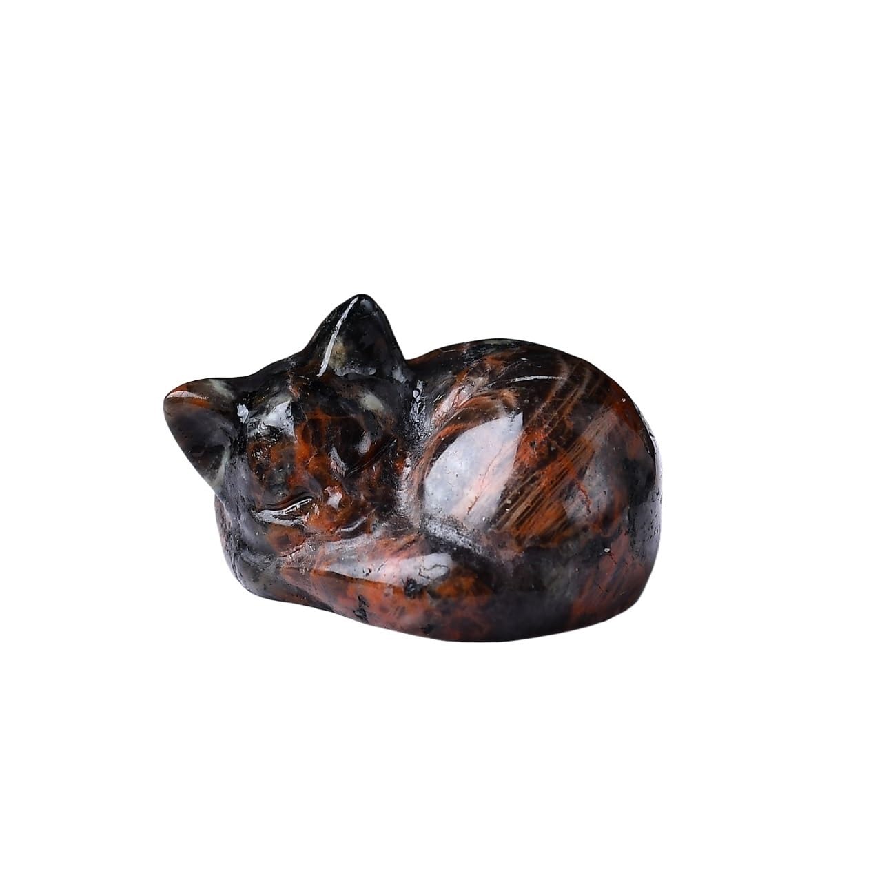 HUFFA Natural Crystal Carved Cat Figurine - Unique Decorative Gemstone Cat Sculpture for Home and Office Décor