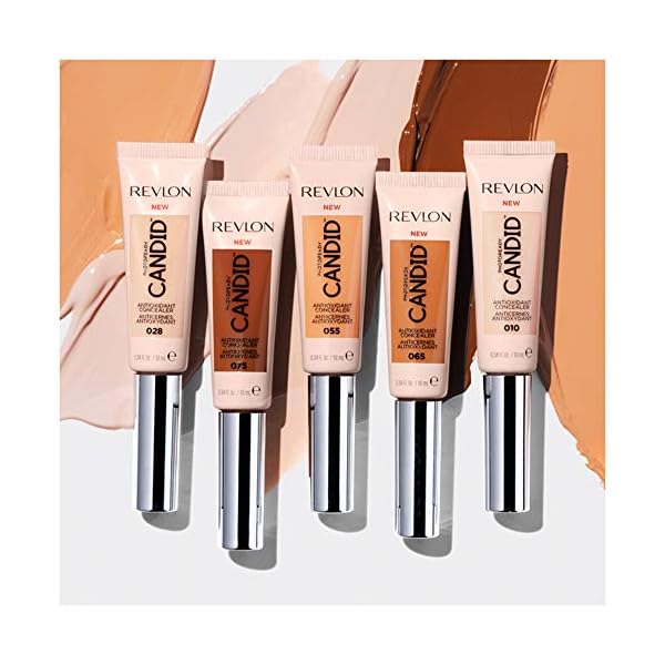 Revlon Concealer Stick, PhotoReady Candid Face Makeup with Anti-Pollution & Antioxidant Ingredients, Longwear Medium-Full Coverage Infused with Caffine,Natural Finish,Oil Free,015 Light, 0.34 Fl Oz
