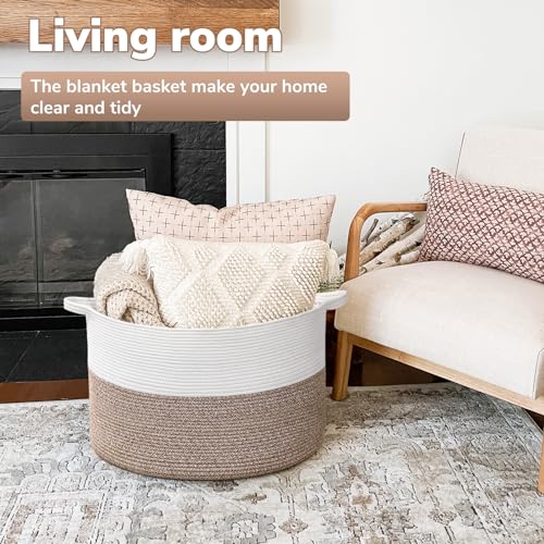Goodpick Large Woven Blanket Basket...