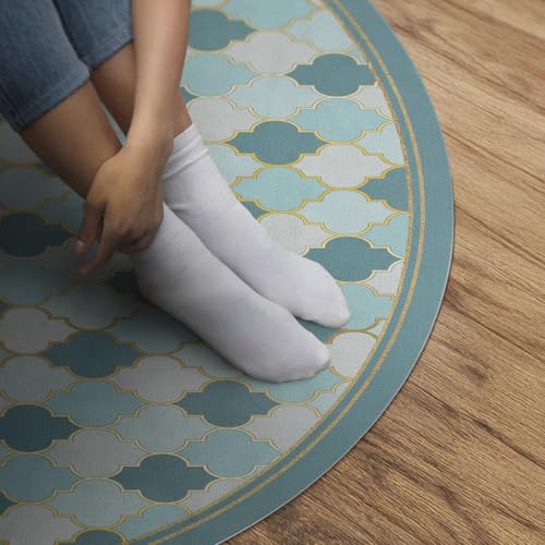 Tapis vinyle mosaïque bleue pour sol taché et usant de chambre - 5