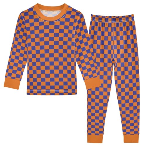 Checkerboard Plaid Pajamas Sets Cute Long Sleeve Pants Set for Sleepwears