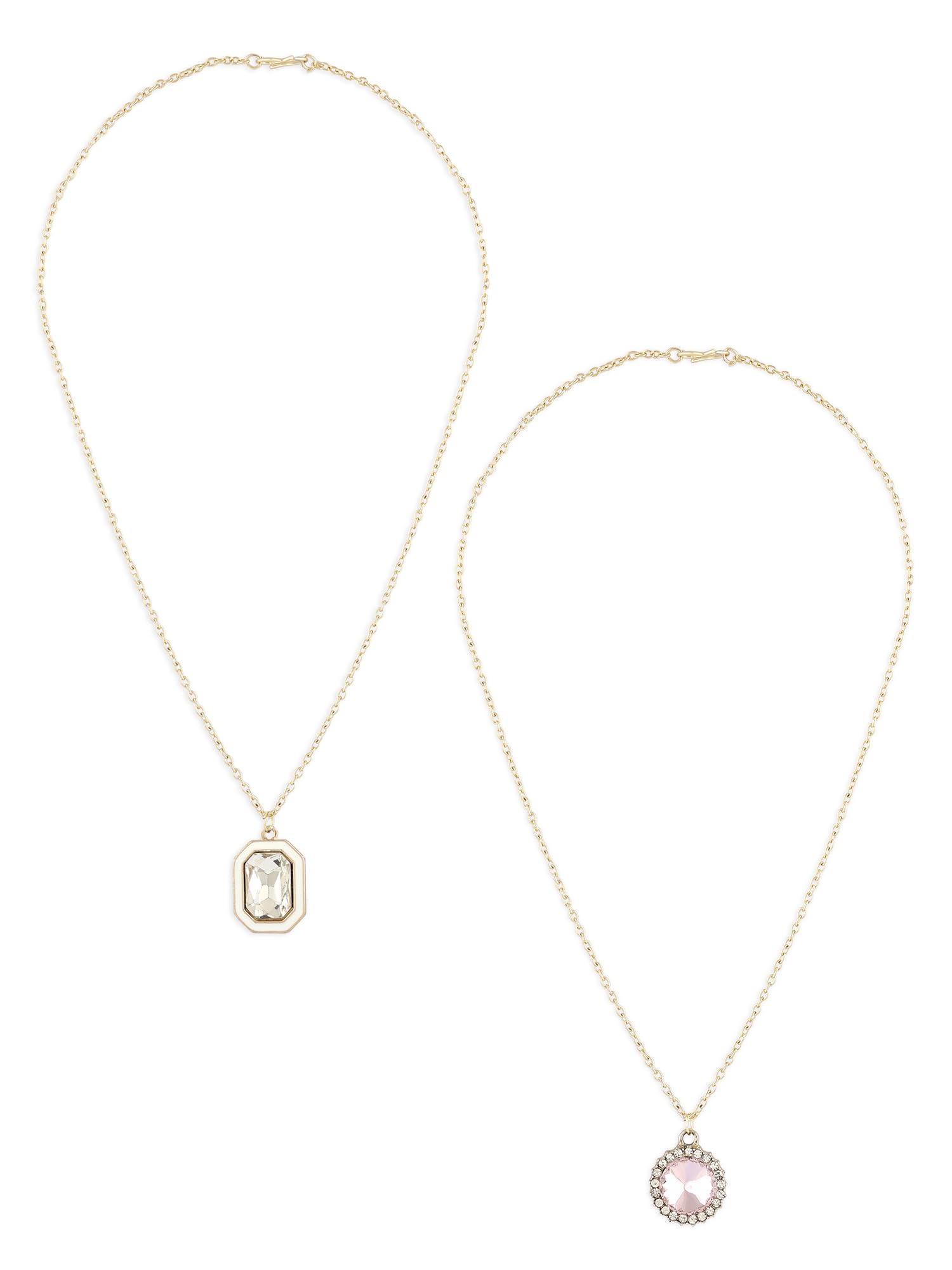 ZAVERI PEARLS Set Of 2 Purple & White Austrian Diamonds Contemporary Pendant & Chain For Women-ZPFK16836 (B0CMHH7WZG) Amazon Price History, Amazon Price Tracker