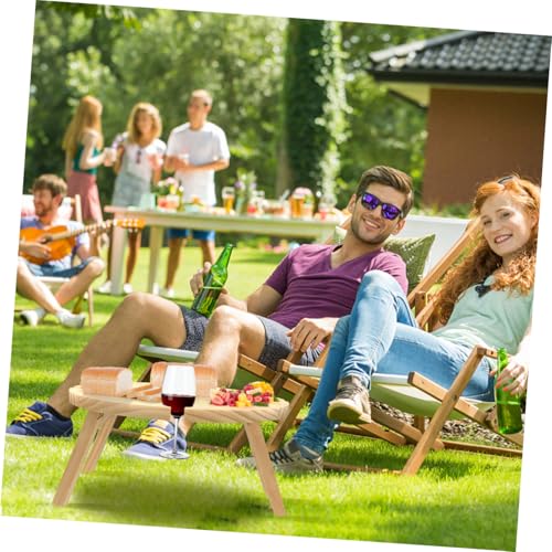 Table pliante en bois extérieure pour éviter les verres renversés à la plage - 3