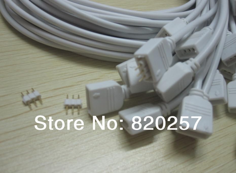 Wiring Connecting Terminals - 30pcs Lot 3 pin Female led connectors at Both Ends with 600mm White Cable for CCT led Strip Light