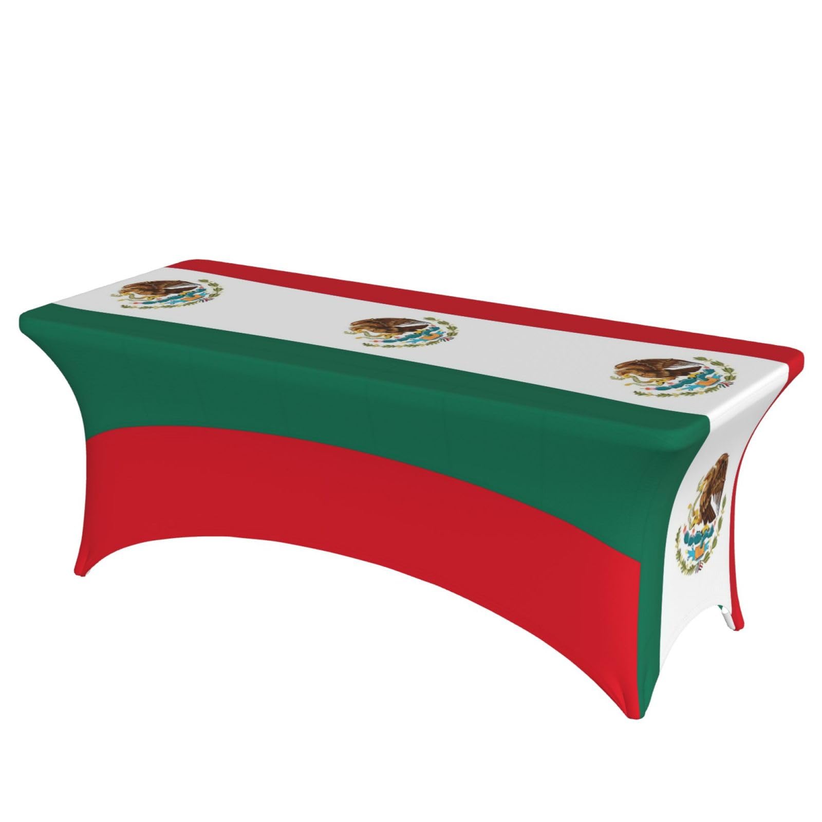 LMNGH Flag of Mexico Decorative Tablecloth Protector for Wedding, Banquet & Parties6FT Spandex Rectangle Tablecloths, Stretch Washable Table Cloth Wrinkle Free Patio Table Cover