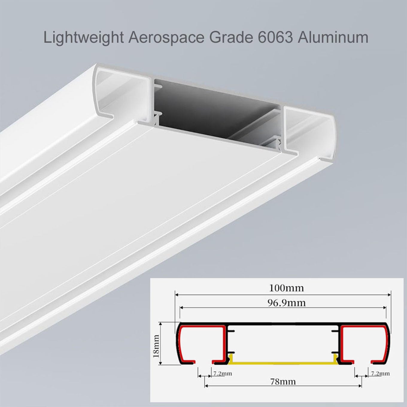 Binario per Tende Resistente, Binario per Tende A Doppio Soffitto Binario per Tende Doppio Nascosto Silenzioso, Binari per Tende E Accessori Adatti per Soggiorno E Bagno(White,170cm/66.9in)