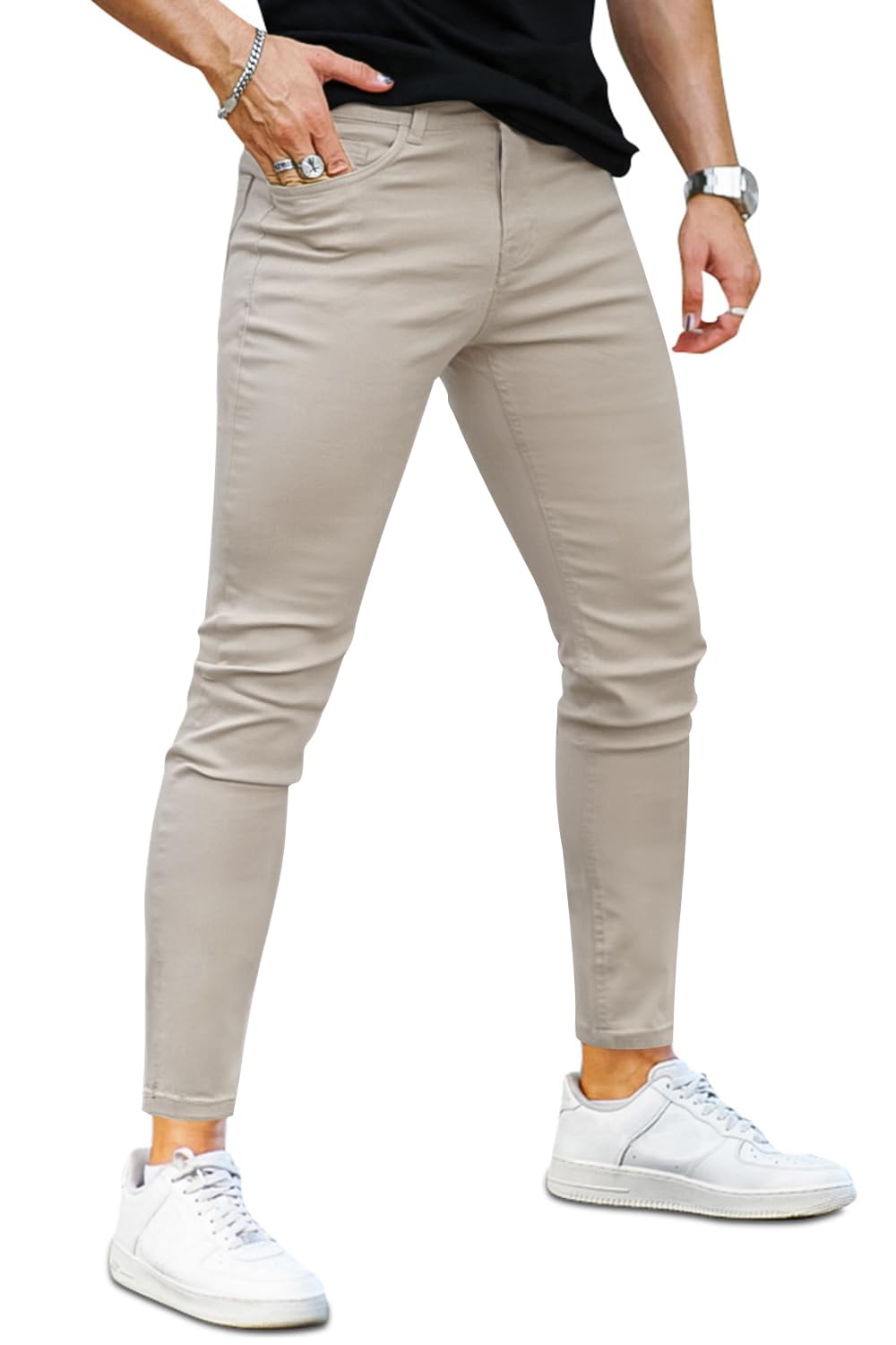 GINGTTO Hombre Pantalón Vaqueros Skinny Fit Super Elasticos Denim Jeans Slim Stretch Pantalones