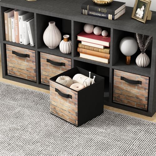 Foldable 13-Inch Cube Storage Bins for Shelves