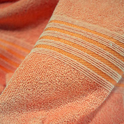 Image of Divine Casa 500 GSM Cotton Towel for Bath Large Size |Super Soft and Super Absorbent Bath Towels for Men & Women - Pack of 1 (140x70 CM, Light Orange)