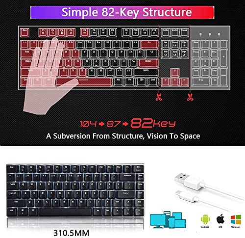 Wired Mechanical Gaming Keyboard Usb Metal Blue Switch Pc Gaming Keyboard With White Led Backlit For Computer Gamers (Blue Switch, Black) #TOP3